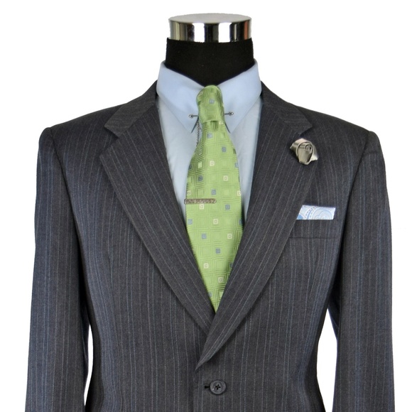 Christian Dior Mens Pinstripe Wool Blazer Grey 42R - Picture 2 of 8